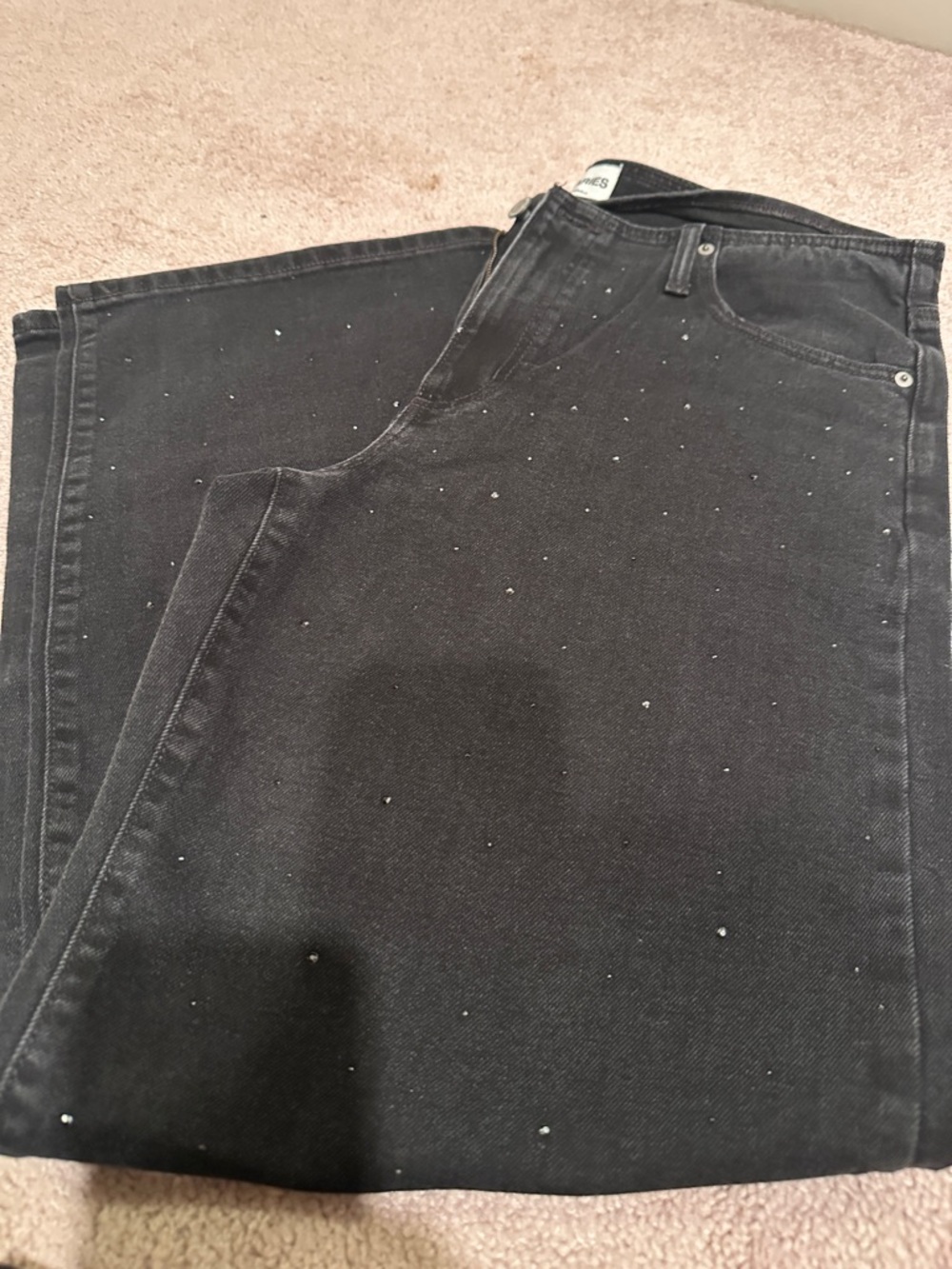 No Boundaries Black Jeans with SihinyStud Accents